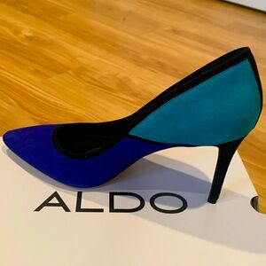 Multi-Color Genuine Suede Heels Size 9